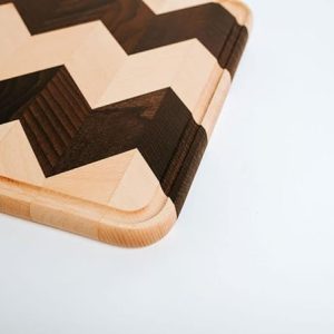 Premium European Beech Wood + Thermally Modified Beech Wood Handmade Cutting Board Oiled