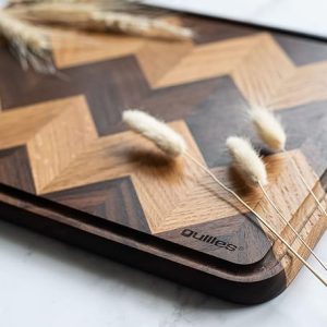 Premium European Oak and Walnut Combination Handmade Cutting Board Oiled