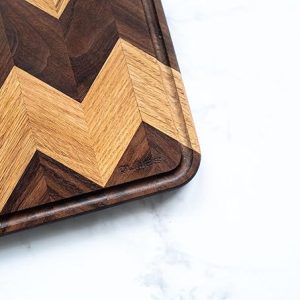 Premium European Oak and Walnut Combination Handmade Cutting Board Oiled