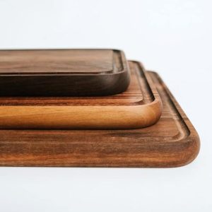 Set of 3 Natural European Walnut Wood Handmade Cutting Boards Oiled