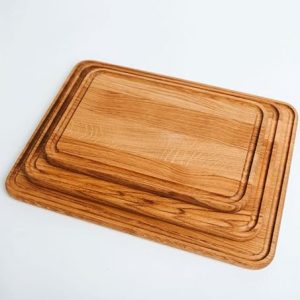 Set of 3 Premium European Oak Wood Handmade Cutting Boards Oiled