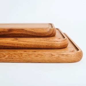 Set of 3 Premium European Oak Wood Handmade Cutting Boards Oiled